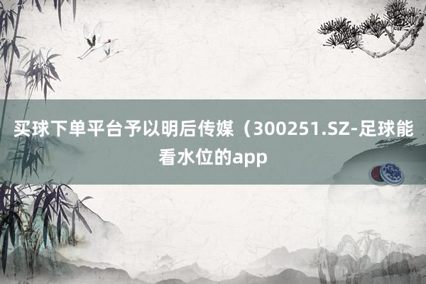 买球下单平台予以明后传媒（300251.SZ-足球能看水位的app