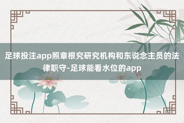 足球投注app照章根究研究机构和东说念主员的法律职守-足球能看水位的app