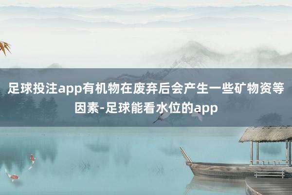 足球投注app有机物在废弃后会产生一些矿物资等因素-足球能看水位的app