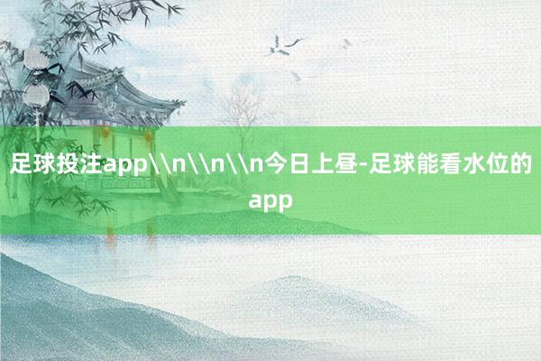 足球投注app\n\n\n今日上昼-足球能看水位的app