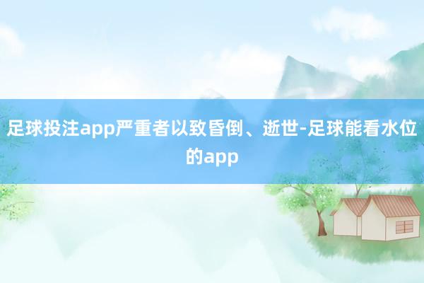 足球投注app严重者以致昏倒、逝世-足球能看水位的app