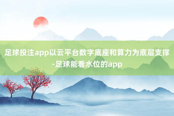 足球投注app以云平台数字底座和算力为底层支撑-足球能看水位的app