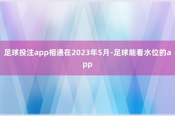 足球投注app相通在2023年5月-足球能看水位的app