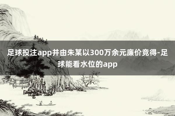 足球投注app并由朱某以300万余元廉价竞得-足球能看水位的app