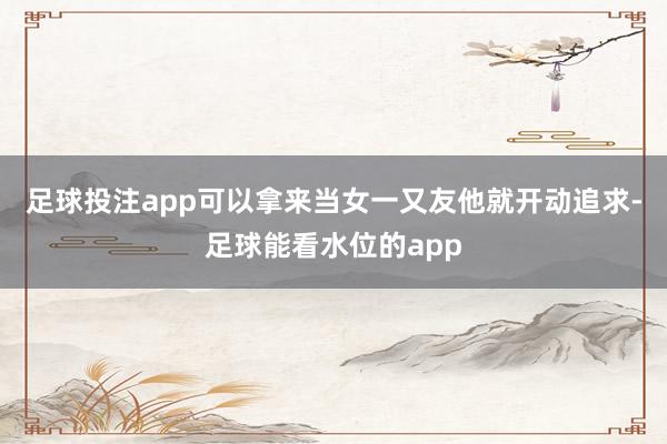 足球投注app可以拿来当女一又友他就开动追求-足球能看水位的app