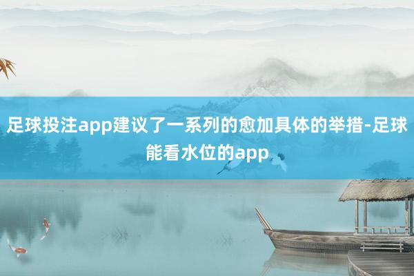 足球投注app建议了一系列的愈加具体的举措-足球能看水位的app