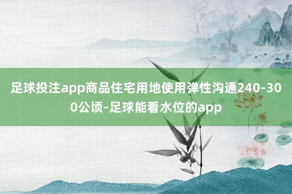 足球投注app商品住宅用地使用弹性沟通240-300公顷-足球能看水位的app