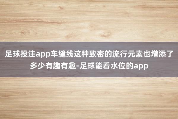 足球投注app车缝线这种致密的流行元素也增添了多少有趣有趣-足球能看水位的app