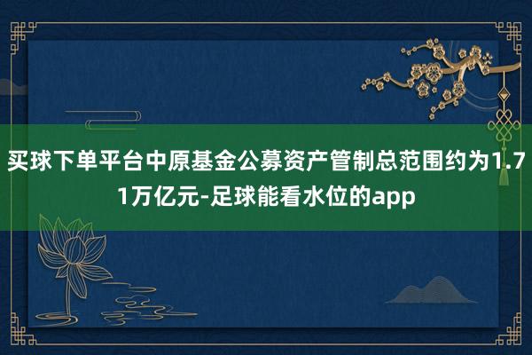 买球下单平台中原基金公募资产管制总范围约为1.71万亿元-足球能看水位的app