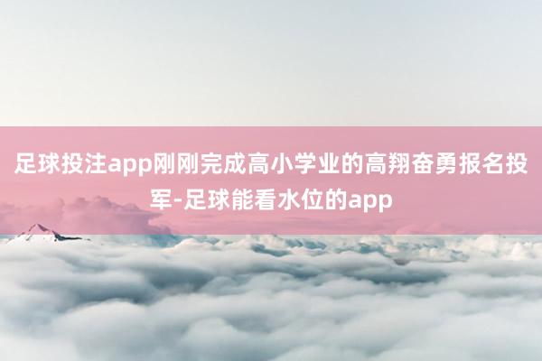 足球投注app刚刚完成高小学业的高翔奋勇报名投军-足球能看水位的app