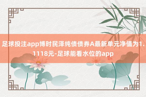 足球投注app博时民泽纯债债券A最新单元净值为1.1118元-足球能看水位的app