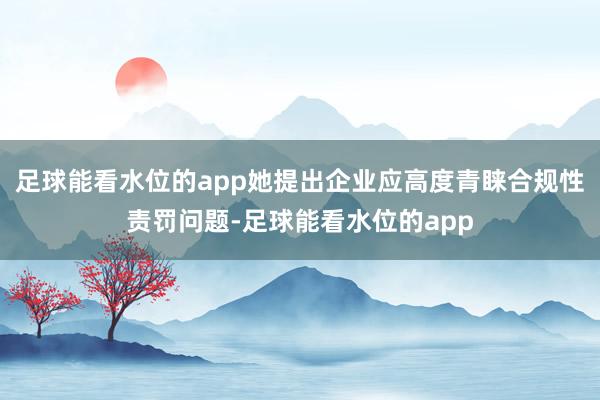 足球能看水位的app她提出企业应高度青睐合规性责罚问题-足球能看水位的app