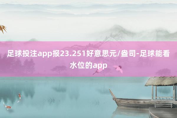 足球投注app报23.251好意思元/盎司-足球能看水位的app