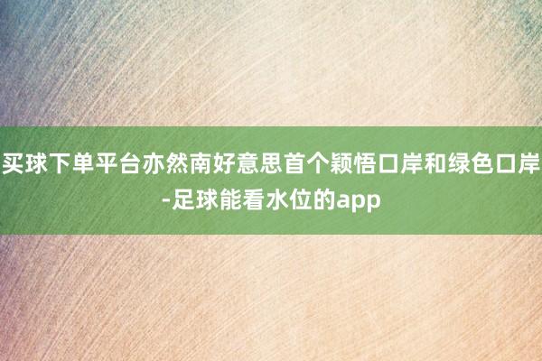 买球下单平台亦然南好意思首个颖悟口岸和绿色口岸-足球能看水位的app