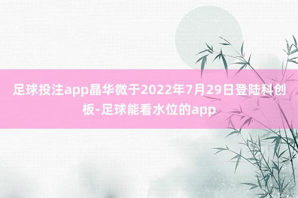 足球投注app　　晶华微于2022年7月29日登陆科创板-足球能看水位的app
