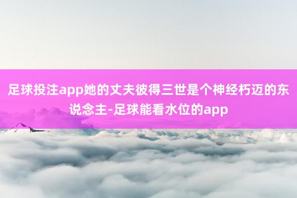 足球投注app她的丈夫彼得三世是个神经朽迈的东说念主-足球能看水位的app
