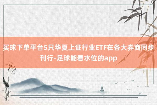 买球下单平台5只华夏上证行业ETF在各大券商同步刊行-足球能看水位的app