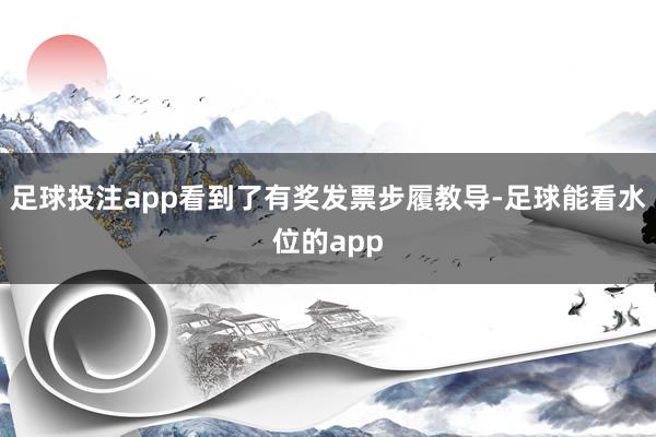 足球投注app看到了有奖发票步履教导-足球能看水位的app