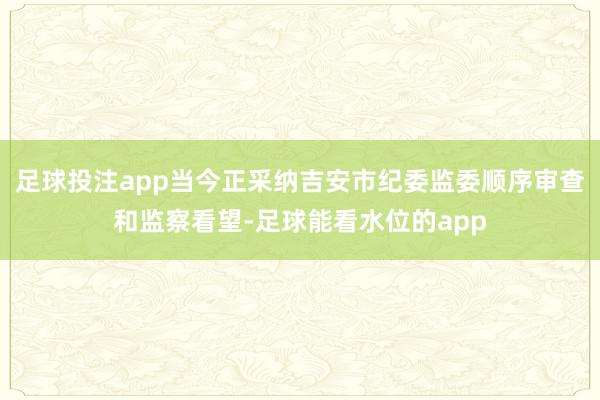 足球投注app当今正采纳吉安市纪委监委顺序审查和监察看望-足球能看水位的app