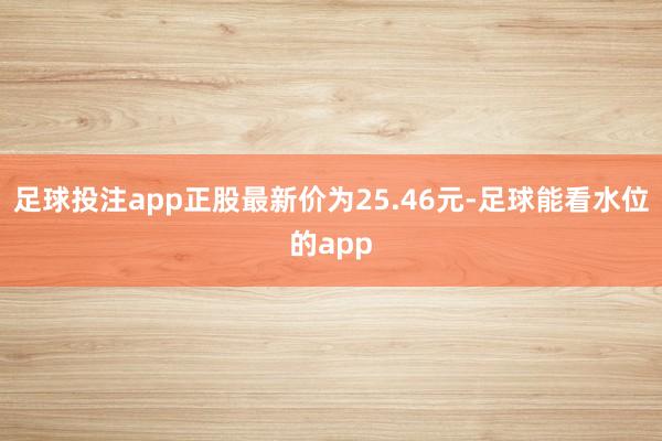 足球投注app正股最新价为25.46元-足球能看水位的app