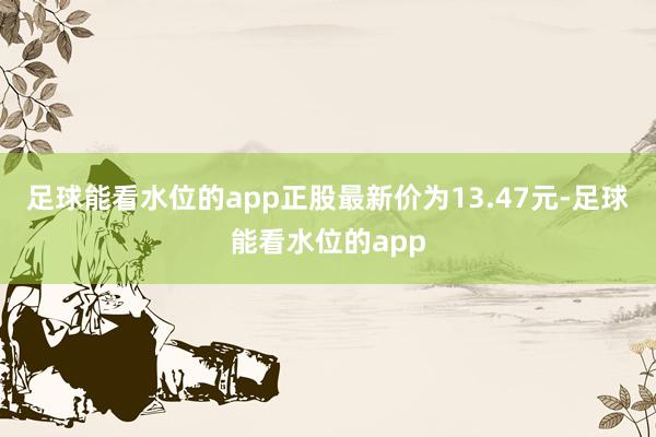 足球能看水位的app正股最新价为13.47元-足球能看水位的app