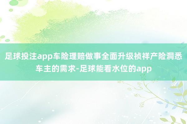 足球投注app车险理赔做事全面升级祯祥产险洞悉车主的需求-足球能看水位的app