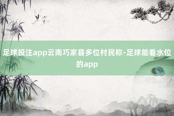 足球投注app云南巧家县多位村民称-足球能看水位的app