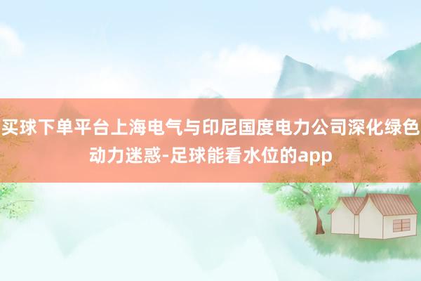 买球下单平台上海电气与印尼国度电力公司深化绿色动力迷惑-足球能看水位的app