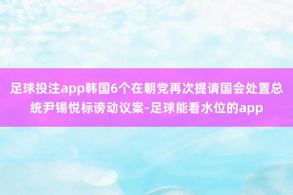 足球投注app韩国6个在朝党再次提请国会处置总统尹锡悦标谤动议案-足球能看水位的app