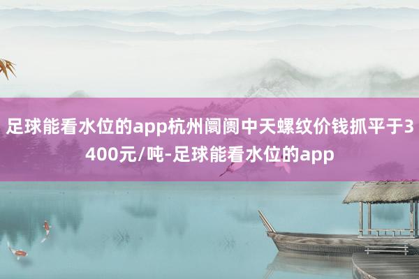 足球能看水位的app杭州阛阓中天螺纹价钱抓平于3400元/吨-足球能看水位的app