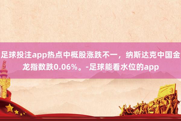 足球投注app热点中概股涨跌不一，纳斯达克中国金龙指数跌0.06%。-足球能看水位的app