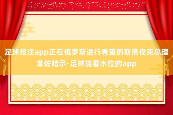 足球投注app正在俄罗斯进行看望的斯洛伐克总理菲佐暗示-足球能看水位的app