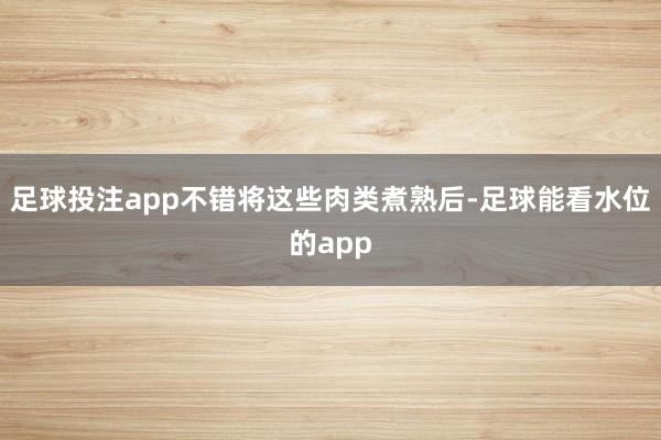 足球投注app不错将这些肉类煮熟后-足球能看水位的app