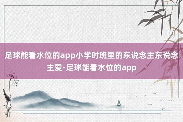 足球能看水位的app小学时班里的东说念主东说念主爱-足球能看水位的app