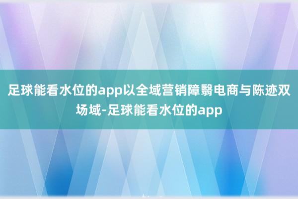 足球能看水位的app以全域营销障翳电商与陈迹双场域-足球能看水位的app