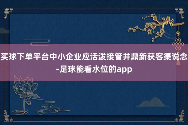 买球下单平台中小企业应活泼接管并鼎新获客渠说念-足球能看水位的app