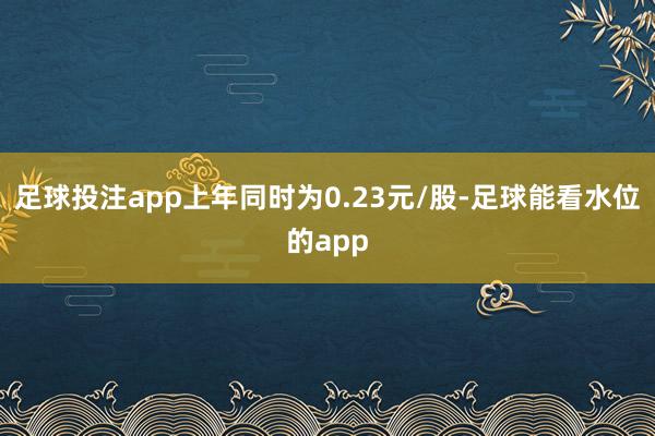 足球投注app上年同时为0.23元/股-足球能看水位的app