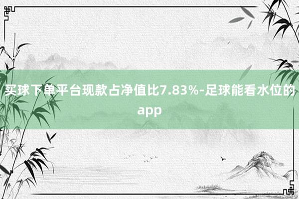 买球下单平台现款占净值比7.83%-足球能看水位的app