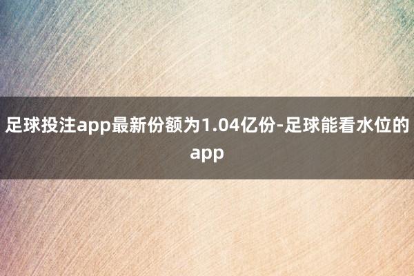 足球投注app最新份额为1.04亿份-足球能看水位的app