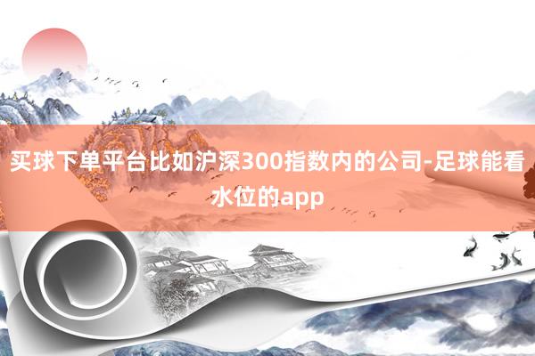 买球下单平台比如沪深300指数内的公司-足球能看水位的app