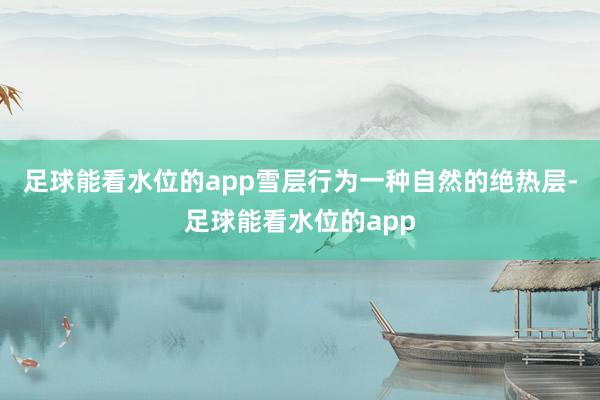 足球能看水位的app雪层行为一种自然的绝热层-足球能看水位的app