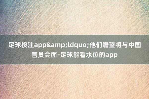 足球投注app&ldquo;他们瞻望将与中国官员会面-足球能看水位的app