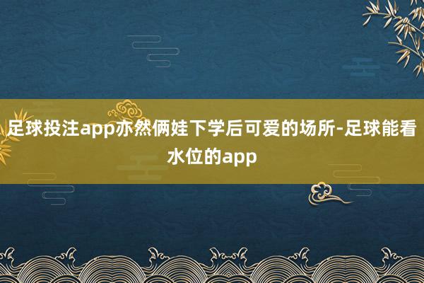 足球投注app亦然俩娃下学后可爱的场所-足球能看水位的app