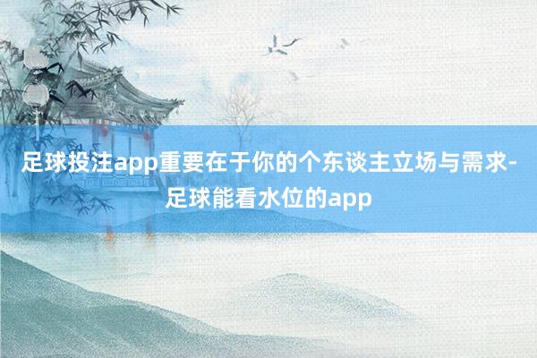 足球投注app重要在于你的个东谈主立场与需求-足球能看水位的app