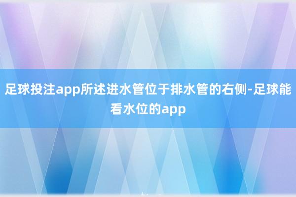 足球投注app所述进水管位于排水管的右侧-足球能看水位的app