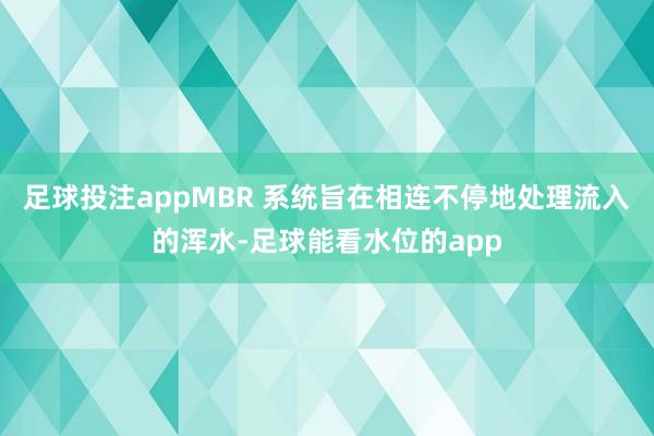 足球投注appMBR 系统旨在相连不停地处理流入的浑水-足球能看水位的app