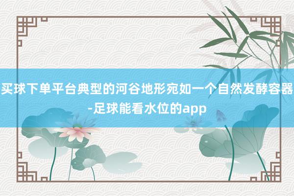 买球下单平台典型的河谷地形宛如一个自然发酵容器-足球能看水位的app