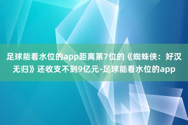 足球能看水位的app距离第7位的《蜘蛛侠：好汉无归》还收支不到9亿元-足球能看水位的app