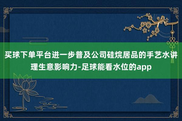 买球下单平台进一步普及公司硅烷居品的手艺水讲理生意影响力-足球能看水位的app