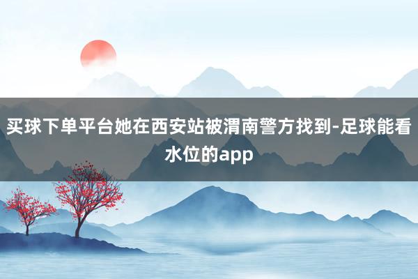 买球下单平台她在西安站被渭南警方找到-足球能看水位的app